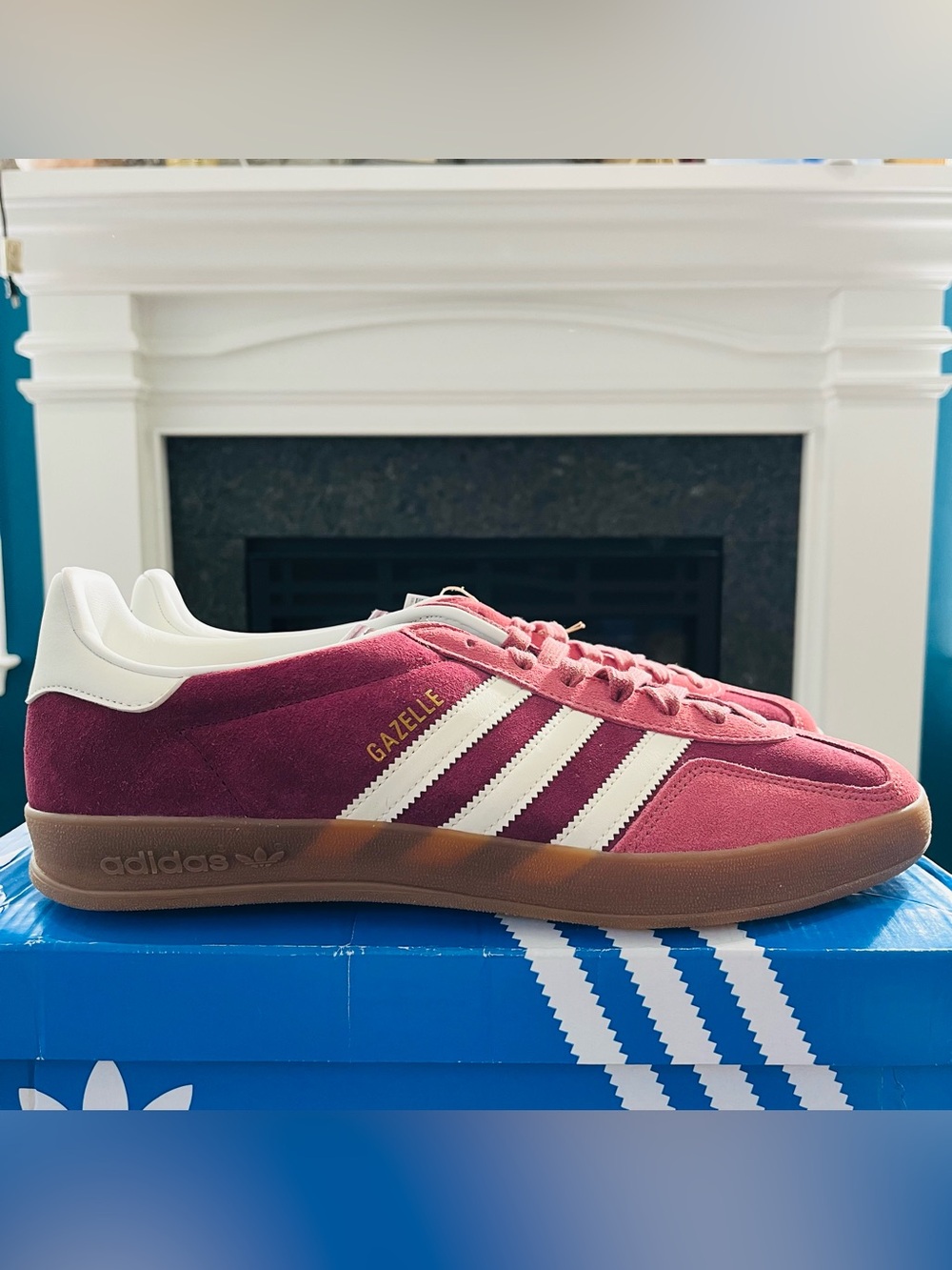 Sz 13 Adidas Originals Gazelle Indoor Men's Sneakers Maroon IF9647